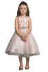 Petite Adele Little Girls Blush 3D Floral Beaded Belt Flower Girl Dress 2-6 - SophiasStyle.com