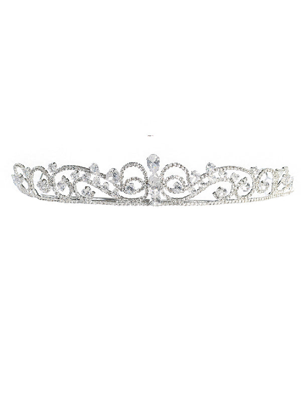 Tip Top Kids Girls Multi Color Crystal Adorned Princess Wedding Pageant Tiara - SophiasStyle.com
