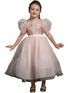 Petite Adele Girls Blush Bubble Sleeve Sequin Bodice Organza Dress, Sizes 2-12 - SophiasStyle.com
