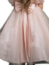 Petite Adele Girls Blush Bubble Sleeve Sequin Bodice Organza Dress, Sizes 2-12 - SophiasStyle.com