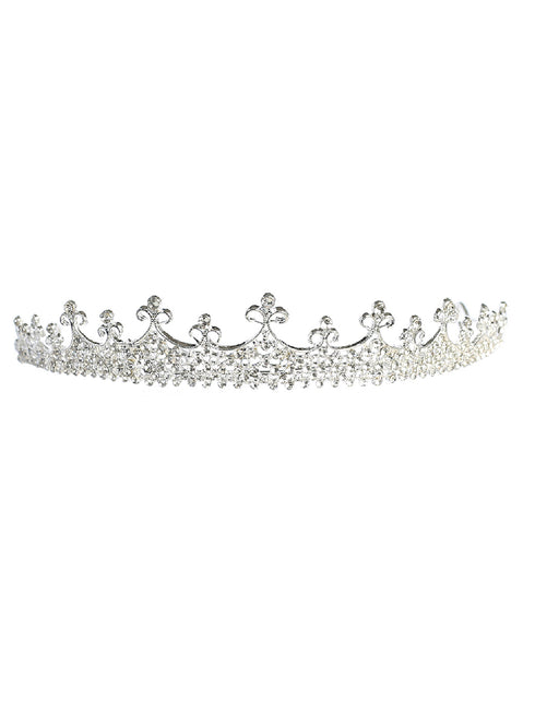 Tip Top Kids Girls Silver Crystal Beaded Wedding Pageant Tiara - SophiasStyle.com