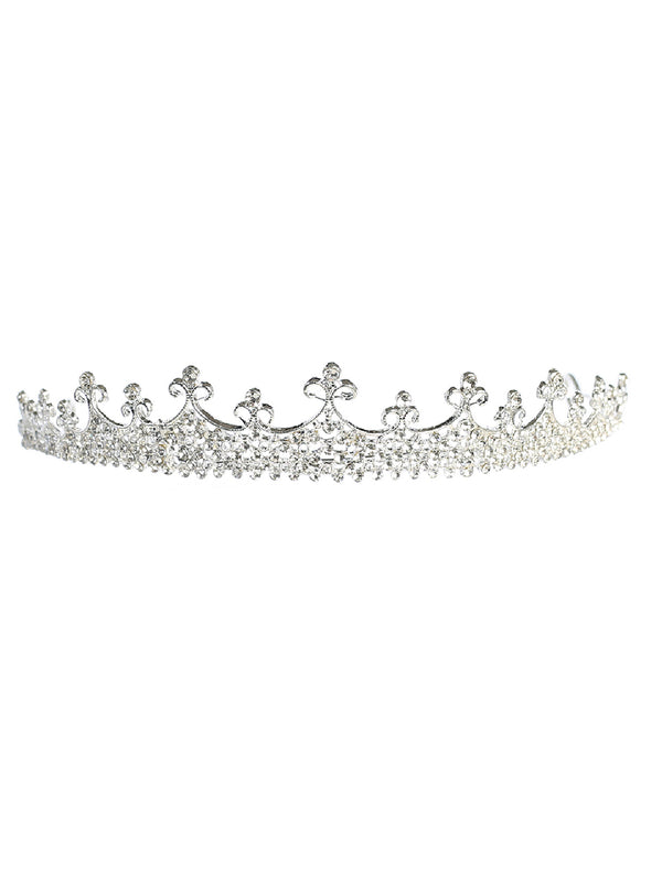 Tip Top Kids Girls Silver Crystal Beaded Wedding Pageant Tiara - SophiasStyle.com