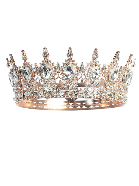 Tip Top Kids Girls Multi Color Oversized Crystal Royal Wedding Pageant Tiara - SophiasStyle.com