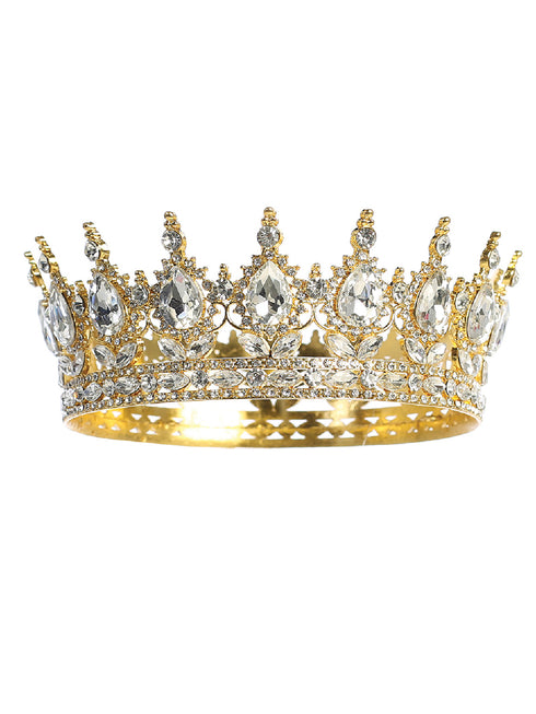 Tip Top Kids Girls Multi Color Oversized Crystal Royal Wedding Pageant Tiara - SophiasStyle.com