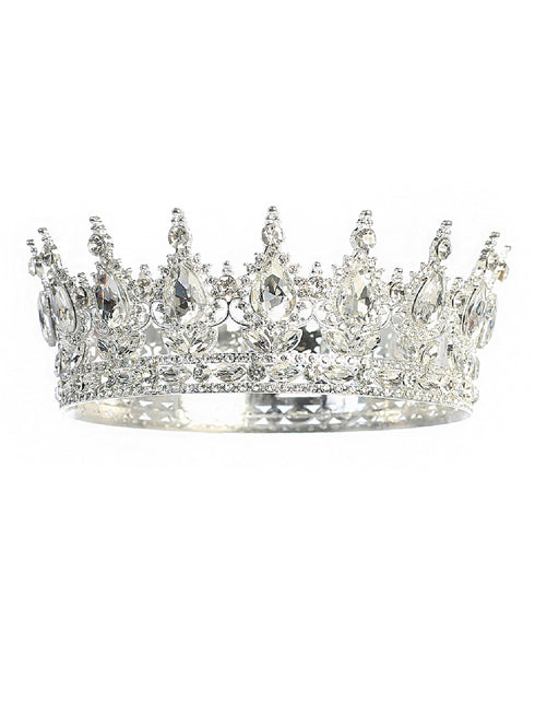 Tip Top Kids Girls Multi Color Oversized Crystal Royal Wedding Pageant Tiara - SophiasStyle.com