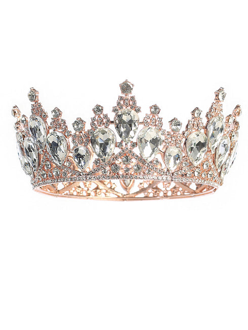 Tip Top Kids Girls Multi Color Big Crystal Royal Wedding Pageant Tiara - SophiasStyle.com