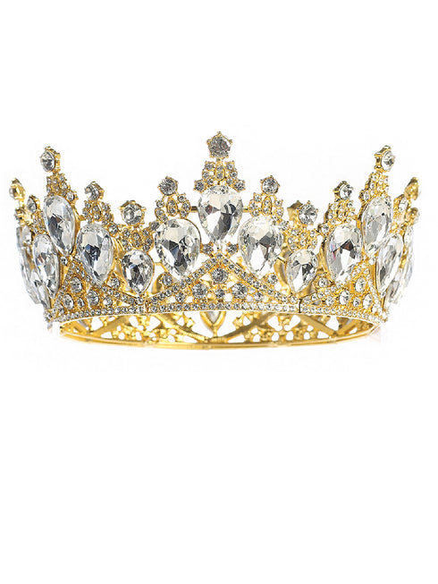 Tip Top Kids Girls Multi Color Big Crystal Royal Wedding Pageant Tiara - SophiasStyle.com