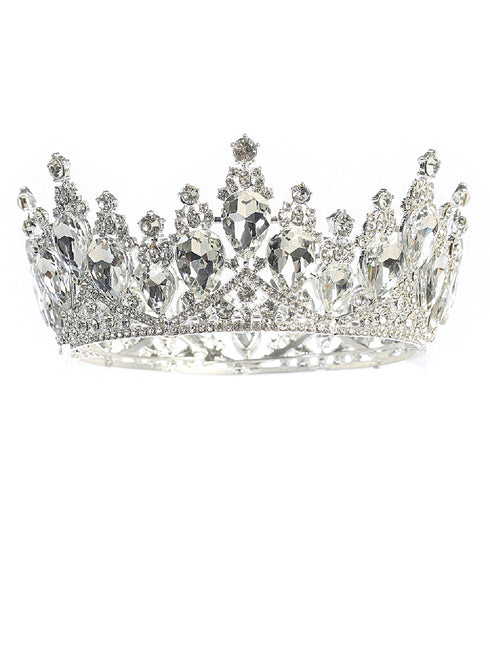 Tip Top Kids Girls Multi Color Big Crystal Royal Wedding Pageant Tiara - SophiasStyle.com
