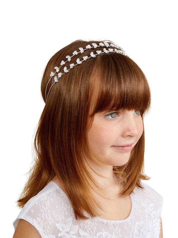 Tip Top Kids Girls Sparkle Rhinestone Special Occasion Communion Headband - SophiasStyle.com