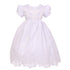Rain Kids White Puff Sleeve Sequin Pearl Baptism Dress Girls 6M-4T - SophiasStyle.com