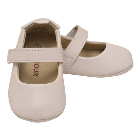 L`Amour Baby Girls White Leather Crib Soft Sole Mary Jane 0 Baby-5 Toddler - SophiasStyle.com