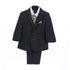 Boys Dark Gray Jacket Vest Pocket Square Tie Shirt Pant 5 Pc Suit 2T-7 - SophiasStyle.com