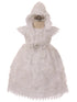 Rainkids Little Girls White Floral Embroidered Bonnet Baptism Gown 2-3 - SophiasStyle.com