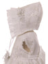 Rainkids Baby Girls White Floral Embroidered Bonnet Baptism Gown 6-12M - SophiasStyle.com