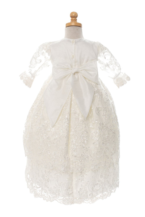 Rain Kids Baby Girls Multi Color 2 Pcs Flower Lace Headband Baptism Dress 3M-3T - SophiasStyle.com