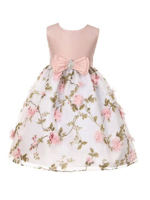 Just Kids Girls Multi Color Floral Print Easter Flower Girl Dress 2T-14 - SophiasStyle.com