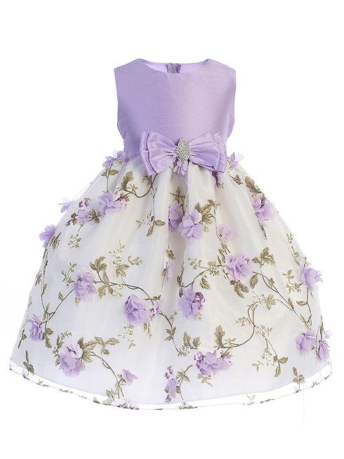 Just Kids Little Girls Lilac Floral Print Easter Flower Girl Dress 2T-6 - SophiasStyle.com