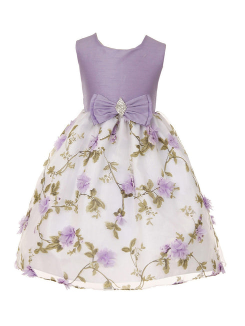 Just Kids Girls Multi Color Floral Print Easter Flower Girl Dress 2T-14 - SophiasStyle.com