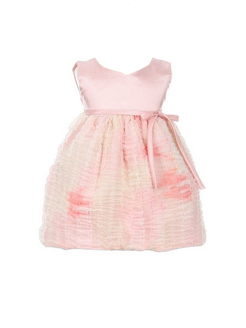 Sweet Kids Little Girls Pink Tie-Dye Mesh Taffeta Flower Girl Dress 2-4 - SophiasStyle.com