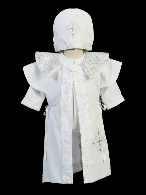 Baby Boys White Sotana Priest's Cassock Pope Style Christening Outfit 6-24M - SophiasStyle.com