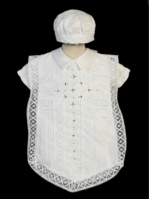 Baby Boys White Sotana Priest's Cassock Ropone Style Christening Outfit 3-24M - SophiasStyle.com