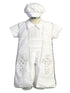 Boys White Cross Stole Hat Embroidered Christening Baptism Outfit Newborn-3 - SophiasStyle.com
