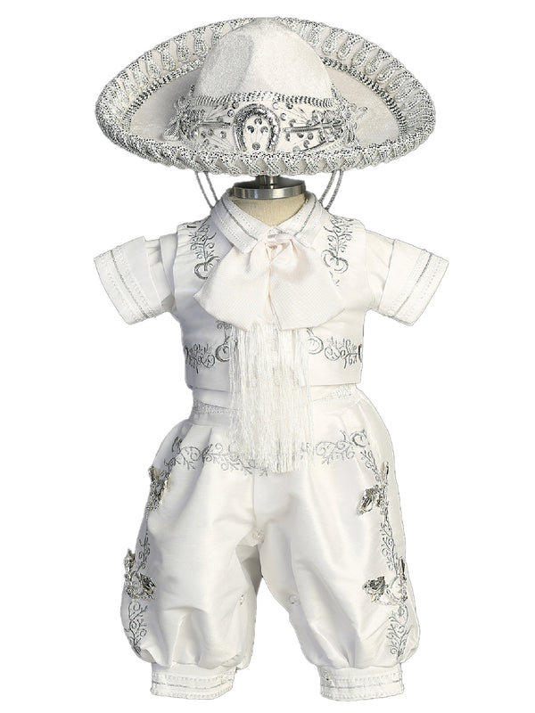 Tip Top Kids Little Boys White Horse Shoe Mini Charro Baptism Outfit Newborn-4 - SophiasStyle.com