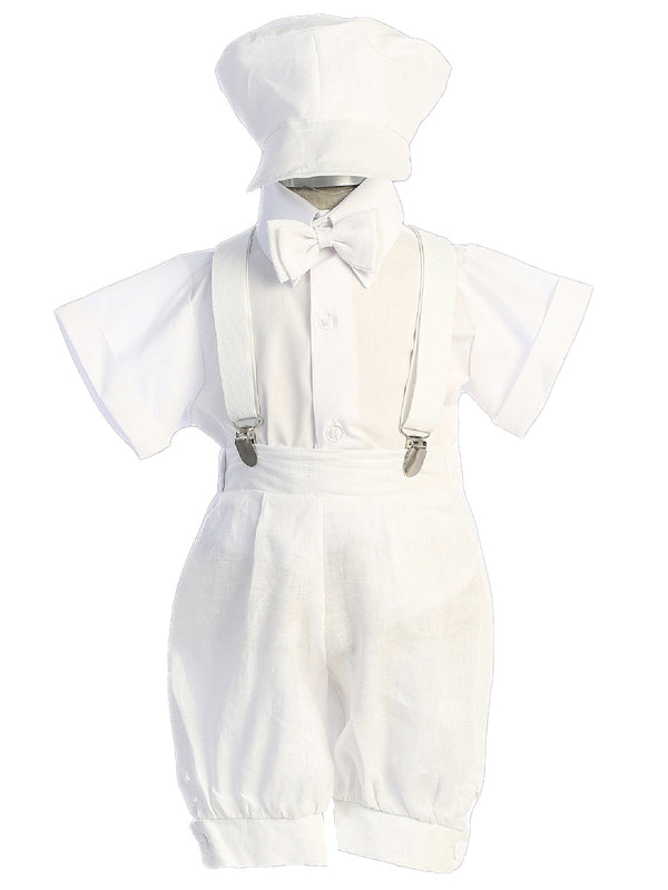 Tip Top Kids Baby Boys White Suspender Shorts Baptism Outfit 6-24 Months - SophiasStyle.com