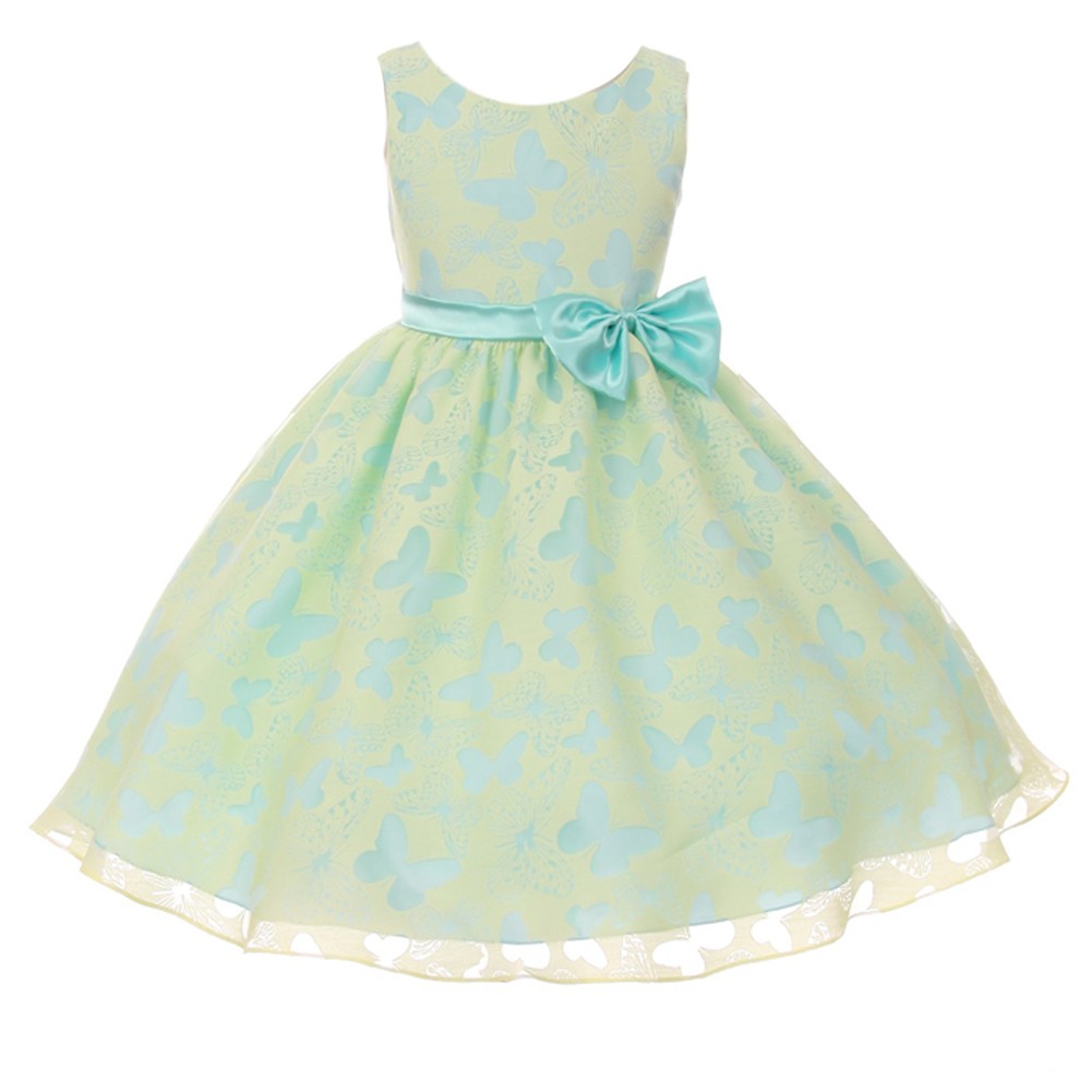 Yellow Butterfly Organza 2 Tone Dress - Size: 2