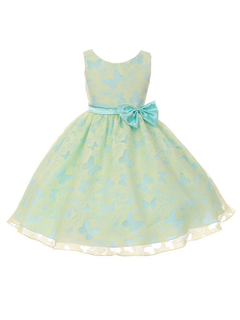 Big Girls Multi Color Butterfly Burnout Organza Plus Size Dress 14.5-20.5 - SophiasStyle.com