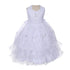 Rain Kids Baby Girls White Ruffle Organza Headband Bolero Baptism Dress 6-24M - SophiasStyle.com