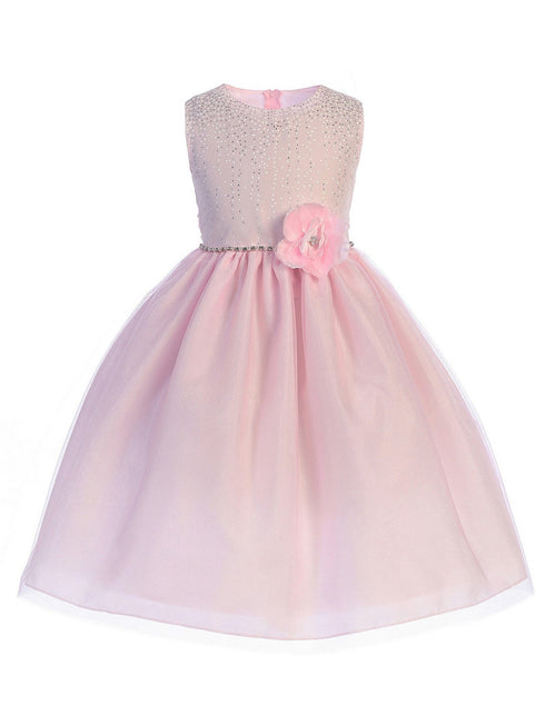 Crayon Kids Big Girls Pink Glitter Accents Junior Bridesmaid Easter Dress 7-12 - SophiasStyle.com