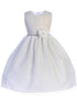 Just Kids Little Girls White Glitter Accents Flower Girl Dress 2T-6 - SophiasStyle.com
