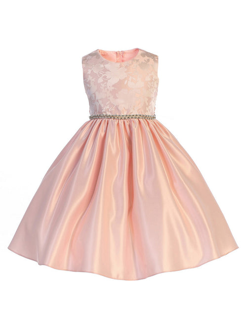 Crayon Kids Big Girls Blush Shiny Flared Easter Flower Girl Dress 7-12 - SophiasStyle.com