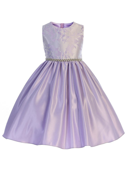 Crayon Kids Big Girls Lilac Shiny Flared Easter Flower Girl Dress 7-12 - SophiasStyle.com