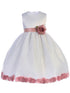 Just Kids Little Girls White Dusty Rose Petals Flower Girl Dress 2T-6 - SophiasStyle.com