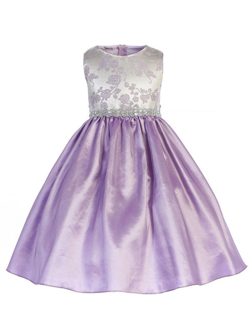 Just Kids Little Girls Lilac Scalloped Trim Easter Flower Girl Dress 2T-6 - SophiasStyle.com