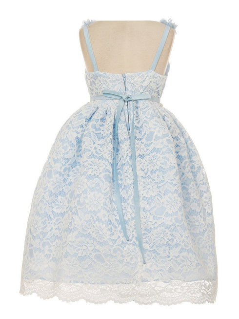 Crayon Kids Girls Multi Color Floral Appliques Lace Flower Girl Dress 2T-14 - SophiasStyle.com