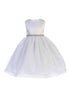 Crayon Kids Big Girls White Sparkle Trim Adorned Junior Bridesmaid Dress 7-12 - SophiasStyle.com