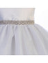 Just Kids Little Girls White Sparkle Trim Adorned Flower Girl Dress 2T-6 - SophiasStyle.com