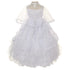 Rain Kids Baby Girls White Ruffle Organza Headband Cape Baptism Dress 6-24M - SophiasStyle.com