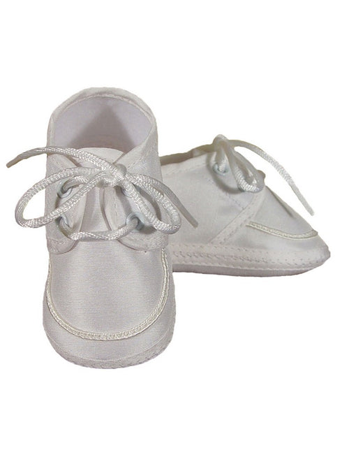 Baby Boys Champagne Silk Dupioni Braid Accent Christening Shoes 0-4 Baby - SophiasStyle.com