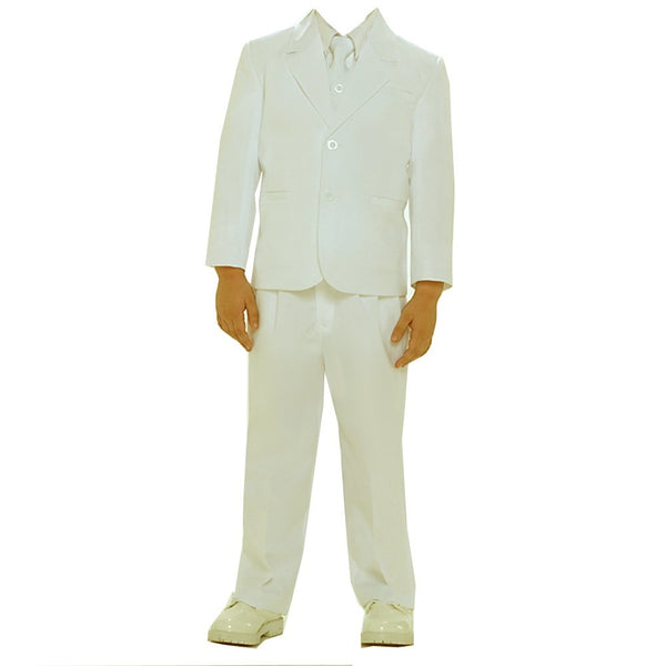 Baby Boys Ivory Single Breasted Jacket Vest Shirt Tie Pants 5 Pc Suit 6-24M - SophiasStyle.com