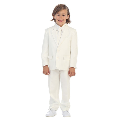 Little Boys Ivory Jewels & Gents Jacket Vest Shirt Tie Pants 5 Pc Suit 2T-7 - SophiasStyle.com