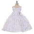 Rain Kids Little Girls White Embroidered Organza Cape Bows Baptism Dress 3-5 - SophiasStyle.com