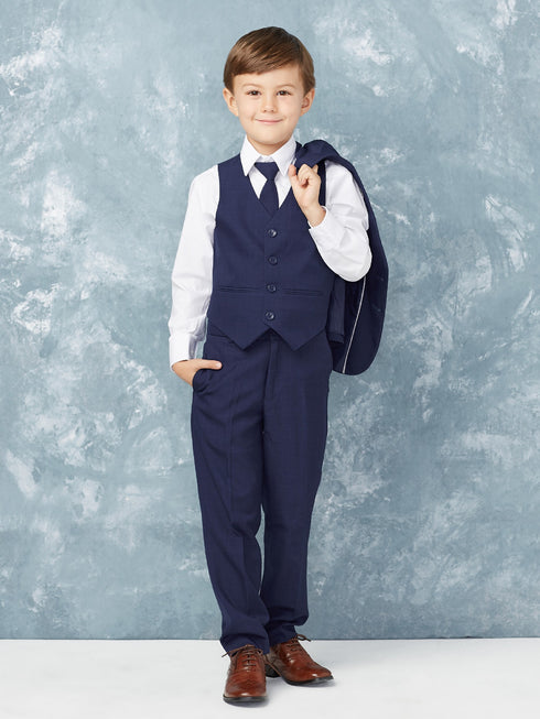 Stylish Slim Fit 5 Pieces Jacket Vest Pants Suit for Boys, Sizes 2T-7 - SophiasStyle.com