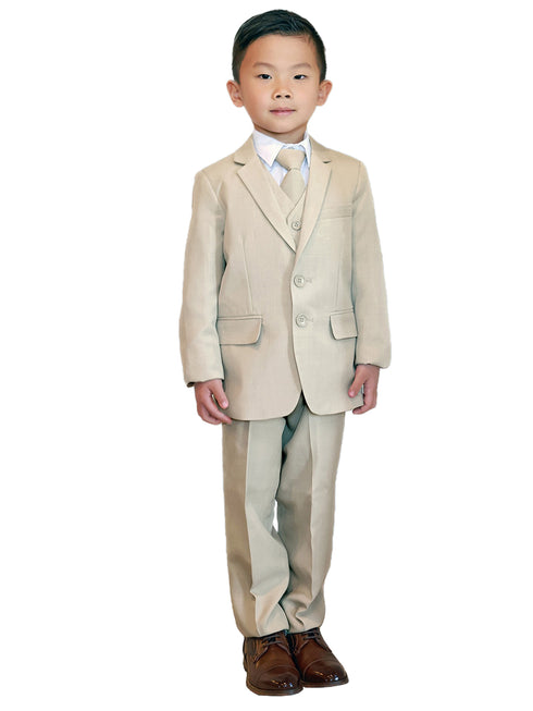 Stylish Slim Fit 5 Pieces Jacket Vest Pants Suit for Boys, Sizes 8-20 - SophiasStyle.com