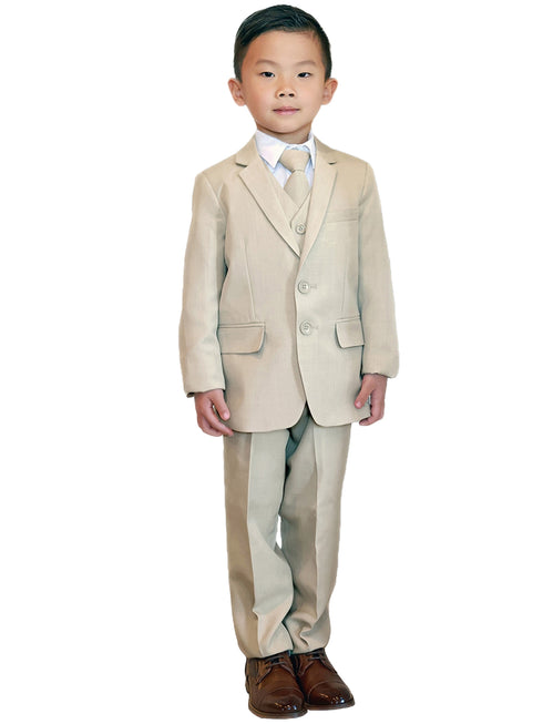 Stylish Slim Fit 5 Pieces Jacket Vest Pants Suit for Boys, Sizes 2T-7 - SophiasStyle.com