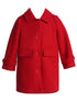 Girls Red Single Breasted Faux Fur Collar Winter Coat 2-16 - SophiasStyle.com