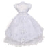 The Rain Kids Little Girls White Virgin Mary Ruffle Detachable Baptism Dress 2-6 - SophiasStyle.com